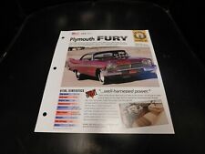 1957 Plymouth Fury Spec Sheet Brochure Photo Poster  picture