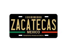 PLACA NEGRA DECORATIVA CARRO ZACATECAS / Car Plate Personalized ZACATECAS Black picture
