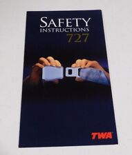 TWA BOEING 727 SAFETY INSTRUCTIONS CARD EXCELLENT CONDITION 02/2000 picture