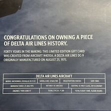 DELTA AIR LINES GIFT CARD Ltd Edition Made From DC-9 metal ($0 VALUE ON CARD) picture