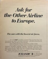 Icelandic Air Lines Nassau To Luxembourg Loftleidir Vintage Print Ad 1970 picture