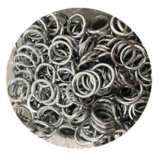 10-1000pcs Stainless Steel Small Key Rings Split Ring 15mm Flat Metal Keychain picture