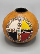 Wonderful Choctaw Oklahoma Gourd Art Signed and Hand Painted Catherine Nyman picture