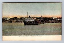 Petoskey MI-Michigan, Ferry Boat at Dock in Harbor, Antique Vintage Postcard picture