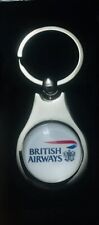 2 Pack￼￼ Of British Airways Airlines Logo KeyChain Key Ring Chrome Finish￼ picture