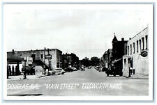c1930's Douglas Avenue Main Street Ellsworth Kansas KS RPPC Photo Postcard picture