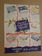 Vintage Print Ad -1948 for Pepperell Sheets and Blankets picture