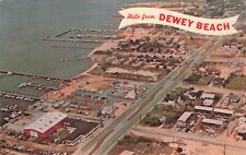 Dewey Beach Delaware  Looking Over Rehoboth Bay Marina Vintage Postcard ca 1960s picture