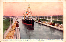SS Honolulan American Hawaiian Line in Shipyard GATUN Vintage C. 1920's Postcard picture