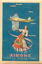 Compagnia Trasporti Aerei / AIRONE ~ITALY~ Historic Airline Luggage Label c 1945 picture