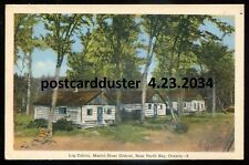 NORTH BAY Ontario Postcard 1930s Martin River Log Cabins by PECO picture