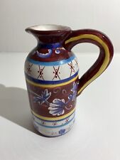 Ganz Bella Casa hand painted pitcher 5.75 inch tall Burgundy flower pattern picture