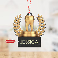 Tooth Trophy Car Ornament, Dentist Award Ornament, Best Dentist Ornament Gift picture