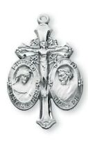N.G. Silver Pardon Indulgence Crucifix with Mary and Joseph Medals, 1.3 Inch picture