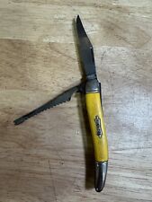 Vintage Imperial  Fishing Fish Scaler Yellow Pocket Knife Made in Ireland picture