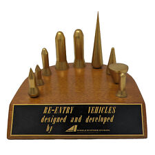 Vtg. AVCO MISSILE SYSTEMS Nuclear Warhead Executive Desk Model Aluminum Mahogany picture