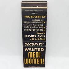 Vintage Matchbook Civil Service Jobs Wanted Men & Women  picture