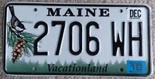 2018 Maine License Plate 2706 WH - Vacationland picture