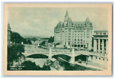 c1930's Chateau Laurier Bridge Scene Ottawa Ontario Canada Unposted Postcard picture