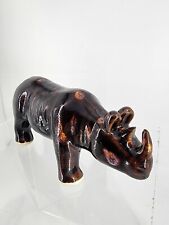 Rhinoceros vintage glazed pottery home decor animals africa picture