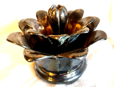 Wallace Silverplate Floral Lotus Blossom Flower Frog Metal or Candle Holder VTG picture