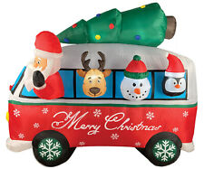 CHRISTMAS 7 FT CLASSIC VAN VOLKSWAGEN LOOK SANTA TREE  Airblown Inflatable CAR picture