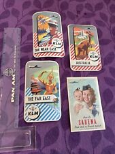 1950s KLM/SABENA Airlines luggage labels lot of 4 -Near east/Far east Australia picture