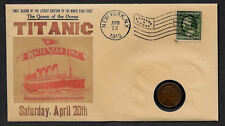 1912 Titanic with 117 year old stamp and coin on a Collector's Envelope *581OP picture