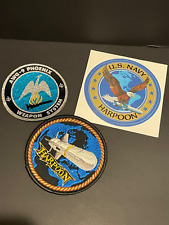 Vintage Original Harpoon Phoenix Missile Systems Decals Harpoon Patch Set of 3 picture