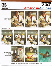 American Airlines Boeing 737 Safety Card, Double Sided picture