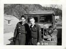 Snapshot B/W Photo 1960 Korea US Army Soldiers and Army Truck 50's hairstyle picture