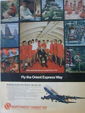 1972 NORTHWEST ORIENT AIRLINES 747 HONOLULU, GALLIANO 2S VINTAGE PRINT AD L051 picture