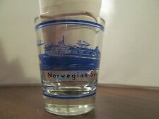 NCL Cruise Line NORWEGIAN SEA SEAWARD shot glass blue logo ship graphic souvenir picture