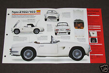 1951-1957 PEGASO Z102/103 (1953 Z102B) Car SPEC SHEET BROCHURE PHOTO BOOKLET picture