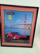 FERRARI BOXER Framed Poster With OEM Emblems Spellout  25x21 Golden Gate picture