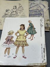 Vintage 1952 McCall’s 8956 Girls Ruffled Collared Dress & Jumper Apron Size 4 picture