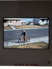 1961 Girl on Bike Bicycle 35mm Slide Vintage Kodachrome Colorado picture