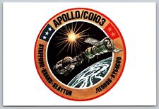 Postcard - Apollo-Soyuz Crew Patch, NASA USSR Official Voice of America Postcard picture