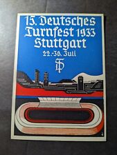 Mint 1933 15th German Gymnastics Festival Stuttgart Feldpost Postcard Stationery picture
