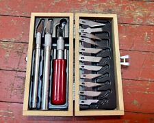 X-ACTO Deluxe Craft Tool Set, Knife Set, Original Wood Box Vintage Made In USA picture