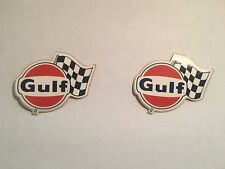2 1966 GULF OIL VINTAGE ORIGINAL RALLY FLAG RACING STICKERS DECALS NHRA NASCAR  picture