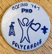 Boeing 747 PHD Polycardie Quebec Canada 2.25” Pinback Button picture