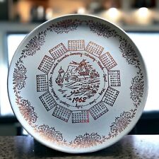 Rare Old 1962 Blue Turquoise Art Plate Pebbleford 5-60 Pottery Calendar Platter picture