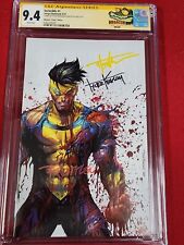 Invincible #1 Battle Damage Mark VIRGIN CGC SS 9.4 Whatnot 2X Signed picture