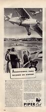 1944 Piper Cub Airplane Print Ad WWII Era Arbortowns Park Airport picture