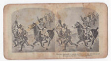 Antique 1911 Peppino Garibaldi Italian Victory Charge In Libya Stereo Card P183 picture