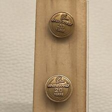Two Indetical Boeing Service Award Badge Lapel Pin 20 Years 1/10 10K Gold Filled picture