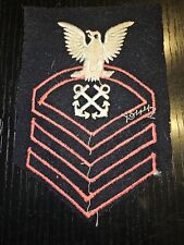 WWII USN Navy 1944 Chief Boatsum Mate Chevron Rate Patch L@@K picture