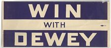 WIN WITH DEWEY Window Poster / Decal picture