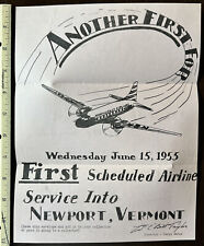 RARE 1955 FLYER ANOTHER FIRST FOR NORTHEAST AIRLINES, 1ST SCHEDULED INTO NEWPORT picture